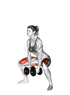 Dumbbells Sumo Squat demonstration