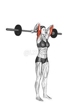 Barbell Standing Overhead Triceps Extension demonstration