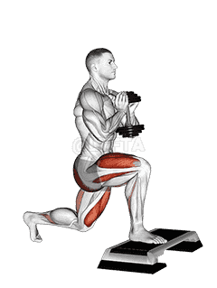 Dumbbell Goblet Split Squat Front Foot Elevanted demonstration