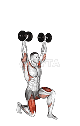 Dumbbell Kneeling Hold to Stand demonstration