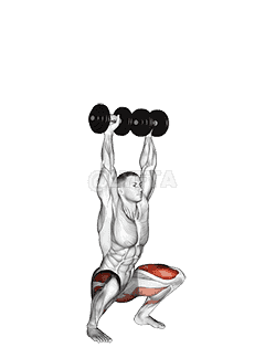Dumbbell Overhead Squat demonstration