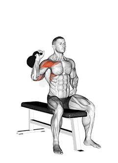 Kettlebell Seated One Arm Military Press demonstration