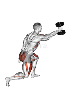 Dumbbell Rear Lunge Front Raise demonstration