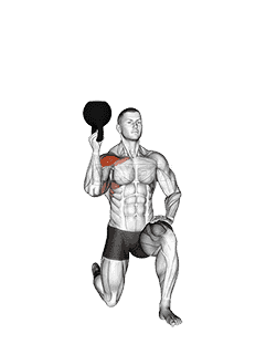 Kettlebell Half Kneeling One Arm Bottoms-Up Press demonstration