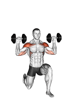 Dumbbell Half Kneeling Military Press demonstration