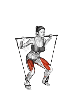 Bar Band Squat demonstration